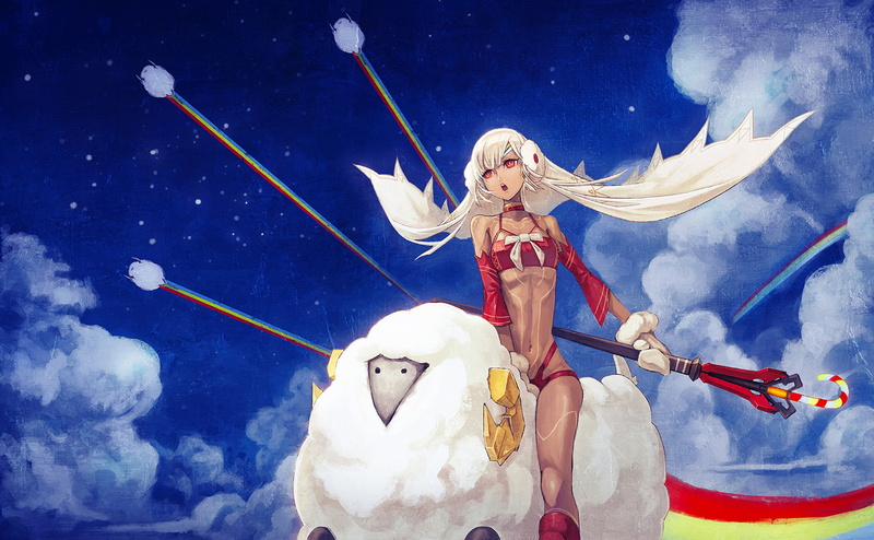 fate, grand, clouds, long, order), konachan, (akkij0358), sky, rainbow, attila, 720P, com, 257509, red, eyes, (series), a-er, hair, christmas, blonde