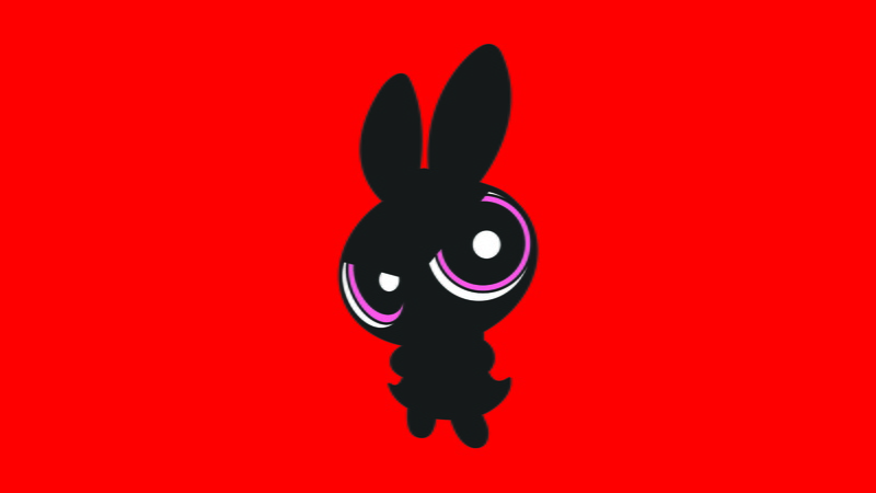 Powerpuff Girls, simple background, red background, black, 1080P