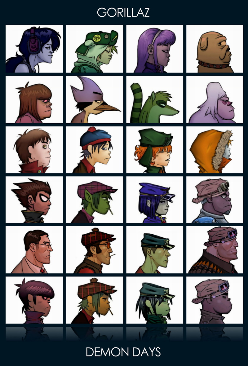 2032x3000 px, Gorillaz, Adventure Time, Murdoc Niccals, South Park, Team Fortress 2, Crossover, Noodle, Sniper (TF2), vertical, Teen Titans, Regular Show