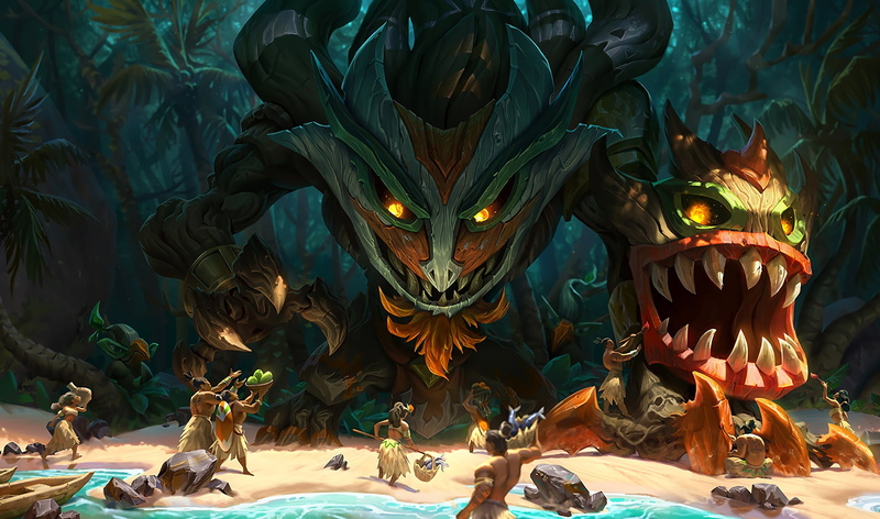 sand, maokai, water, totemic, splash art, 1080P