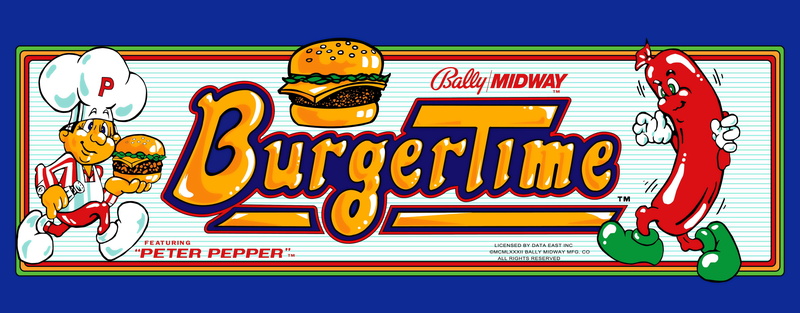4K, arcade marquee, video game art, arcade cabinet, Burger Time