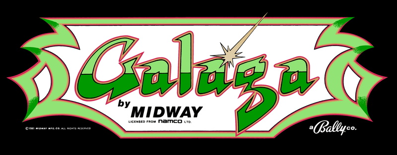 arcade marquee, arcade cabinet, 2K, video game art, Galaga