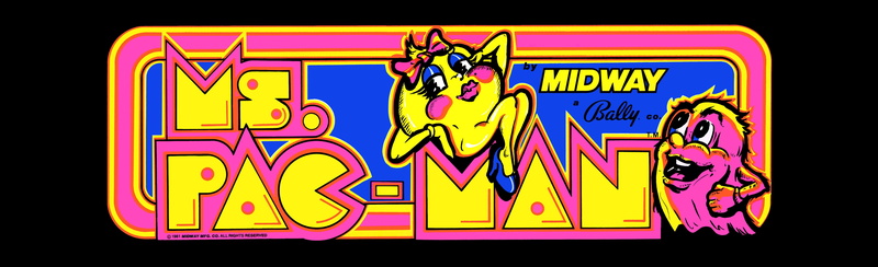 5K, Ms. Pac-Man, arcade cabinet, video game art, arcade marquee