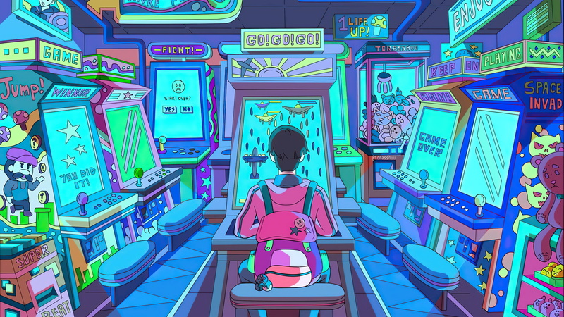 video games, 4K, playing, arcade, arcade cabinet, bag