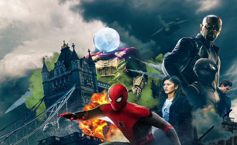 Samuel L. Jackson, Spider-Man, Nick Fury, Spider-Man: Far From Home, Tom Holland, Mysterio (Marvel Comics), 1080P