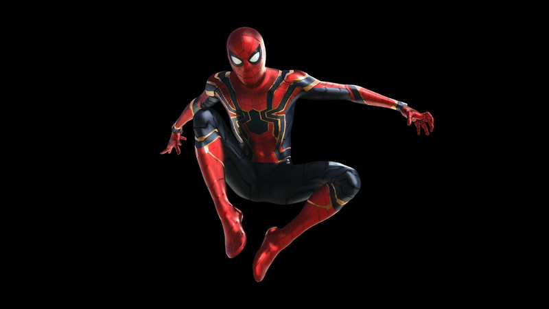 costume, 1080P, black background, The Avengers: infinity War, Peter Parker, Spider Man, comic, Avengers: Infinity War, Spider - man, fiction, MARVEL
