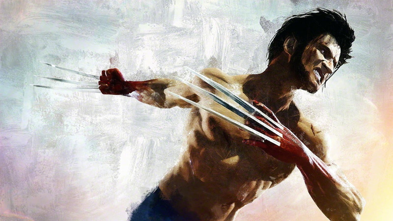 side view, painted image, profile view, waist up, one person, creativity, artwork wolverine adamantium claws, mid adult men, artist, musical instrument