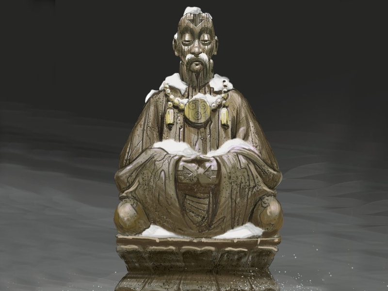 representation, religion, water, male likeness, architecture, anime, creativity, sculpture, statue, human representation, Avatar: The Last Airbender, night