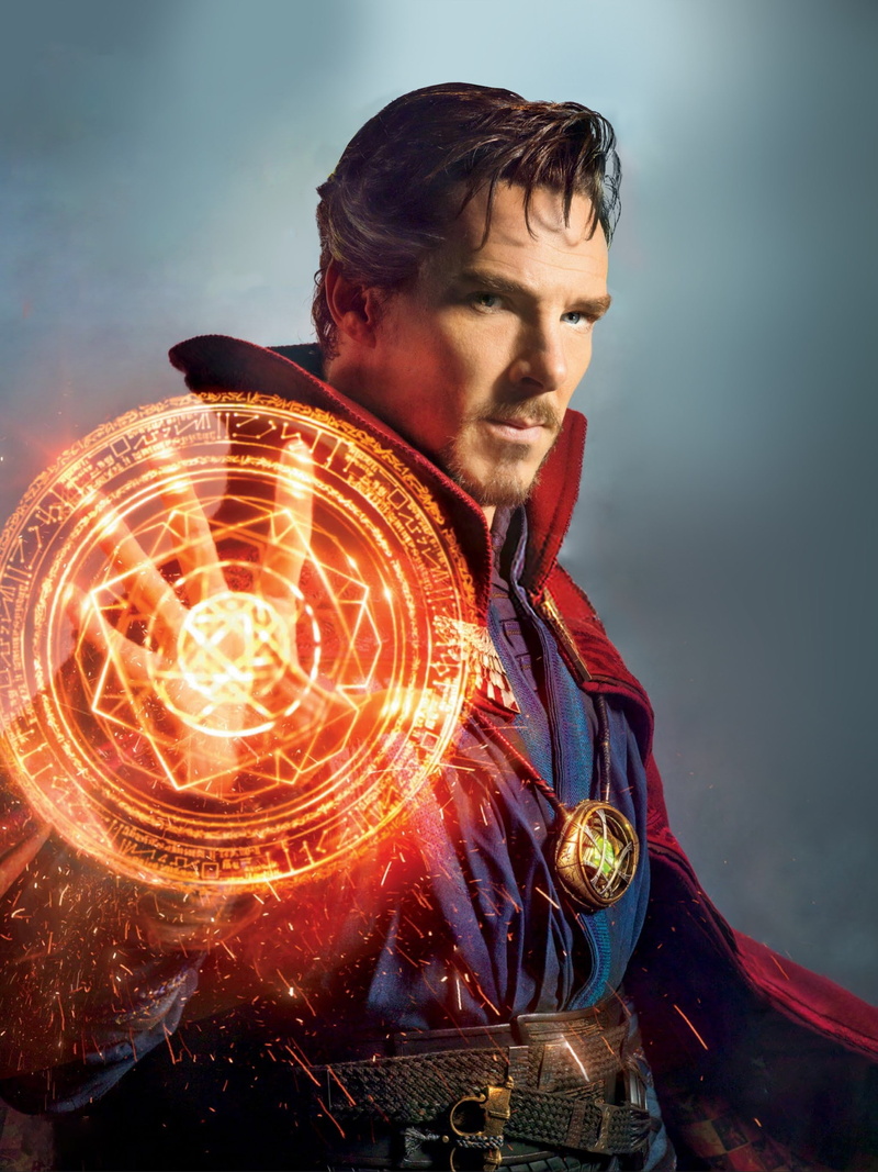 doctor strange, benedict cumberbatch, young men, marvel, digital composite, looking, adult, holding, portrait, illuminated, glowing, indoors, beard, men