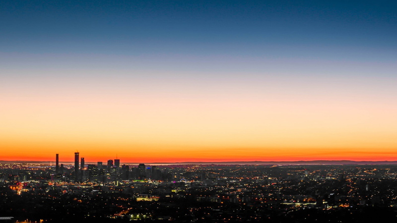 high, photography, building, building exterior, 1080P, orange color, outdoors, no people, sky, skyscraper, anime, panoramas, city, tower, urban skyline