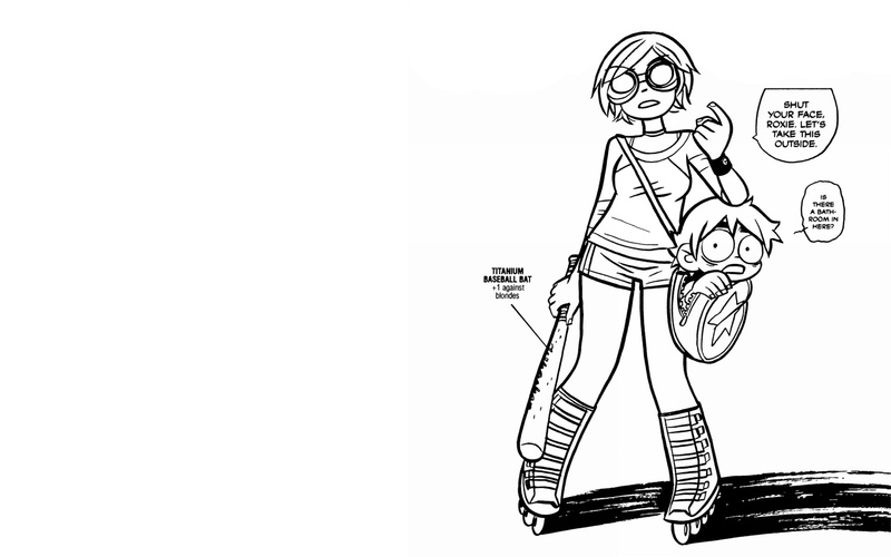 pilgrim, flowers, 1080P, scott, bats, sports, Scott Pilgrim, Ramona Flowers, ramona, baseball, x, hd, art