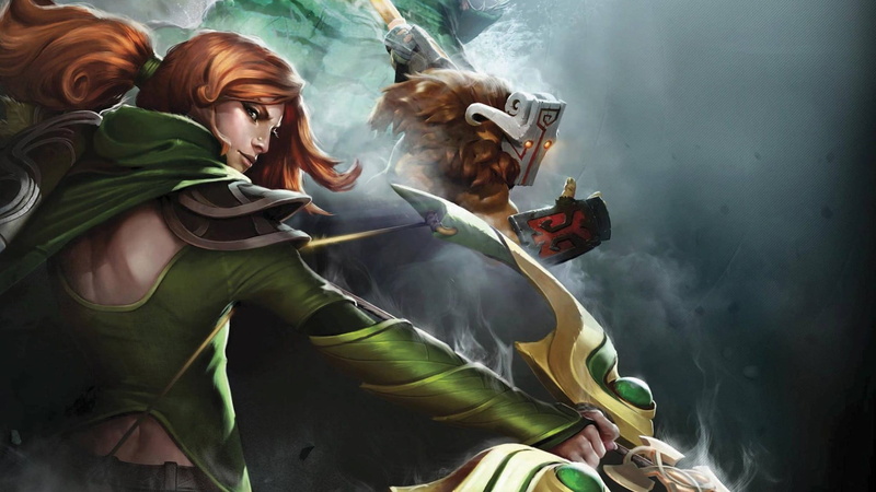 Windrunner, video games, 1080P, young women, fantasy art, activity, stage, religion, positive emotion, Dota 2, history, togetherness, green color, lifestyles