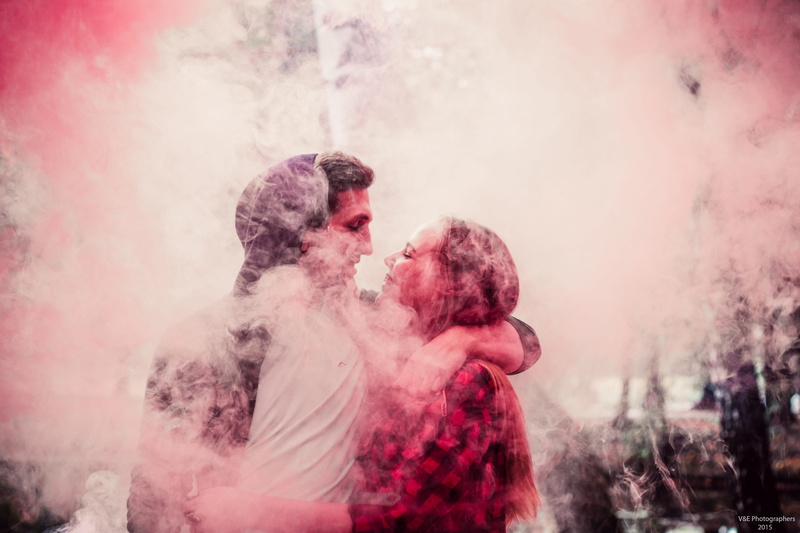 enjoyment, powder paint, park, autumn, holi, two people, men, boy and girl, happiness, smoke - physical structure, young men, emotion, surrounded, young adult