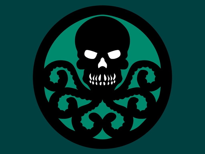 celebration, circle, no people, Hydra (comics), simple background, indoors, representation, human representation, Marvel Comics, black color