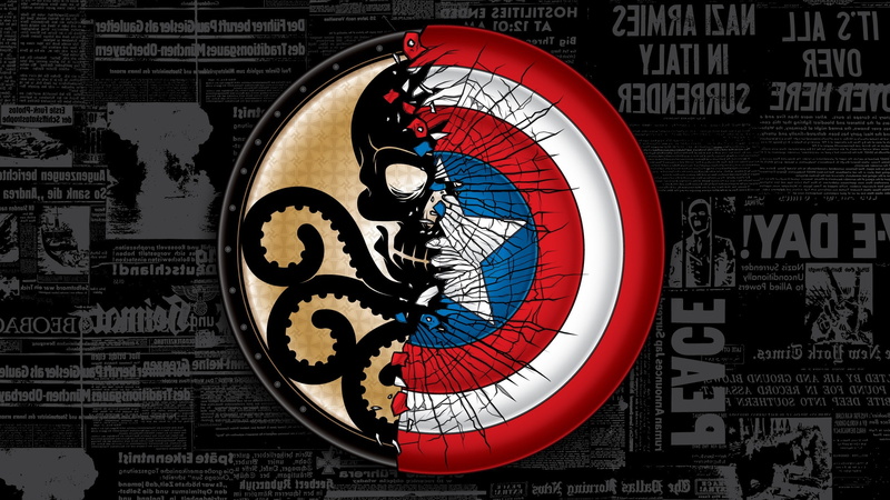 Newspapers, sports target, Hydra (comics), shape, geometric shape, accuracy, The Avengers, design, multi colored, Cracked, number, Captain America: The Winter Soldier