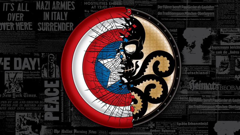skull, shield, Captain America, The First Avenger, Marvel Comics, 2K, Hydra