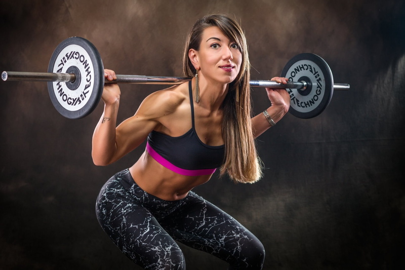 1080P, Fitness, Girl, Smile, Woman, Weightlifting, Long Hair, Brown Eyes, Sports, Model, Brunette