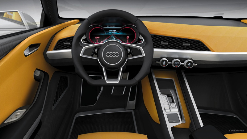 car interior, steering, close-up, outdoors, cockpit, vehicle seat, yellow, mode of transportation, wheel, Audi Crossline, transportation, no people, car