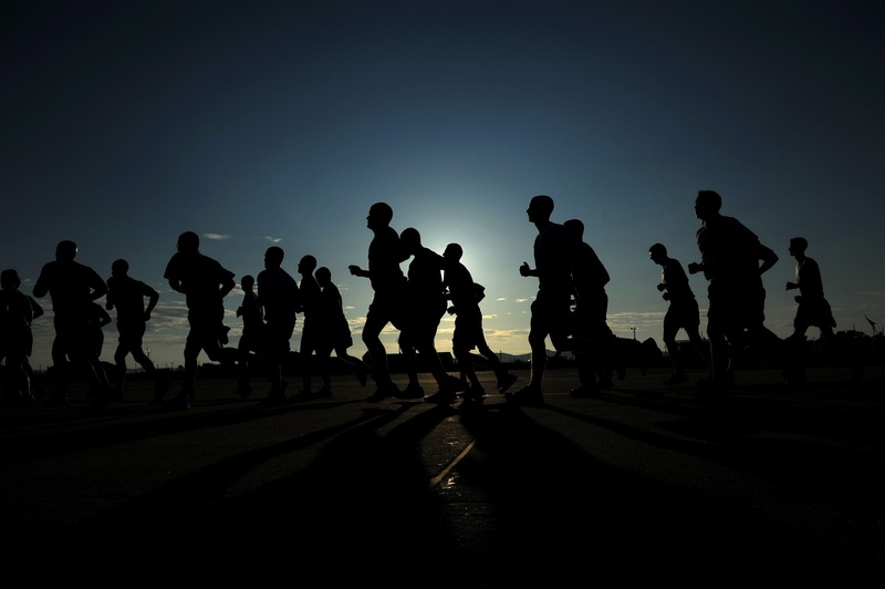 dusk, togetherness, training, large group of people, outdoors, architecture, sunset, women, fitness, lifestyles, road, real people, day, sky, land, 1080P