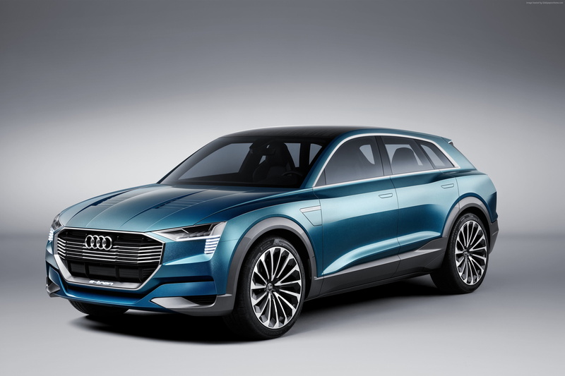 Audi e-tron quattro, 2K, electric cars, SUV, green