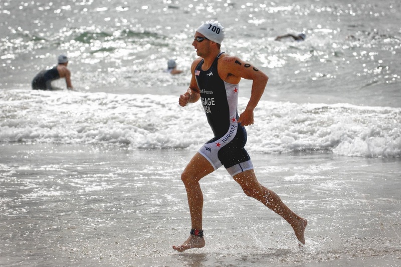 real people, seashore, splashing, land, active, aquatic sport, healthy, daytime, exercising, wave, sea, near, jogging, men, leisure activity, running, male
