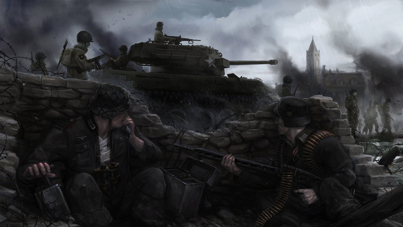 World War II, hd, war, ii, world, 1920x1080 px, space, px, x, tank, 1080P, art