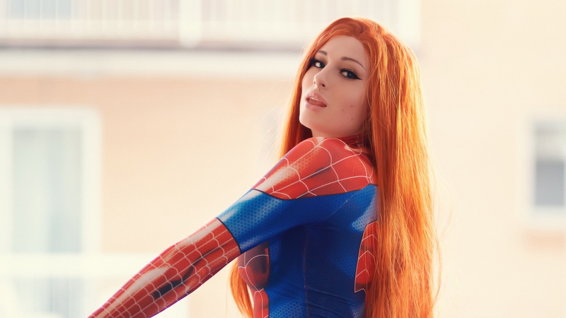 Women, Redhead, Long Hair, Spider-Girl, Marvel Comics, Woman, Girl, Cosplay, 2K