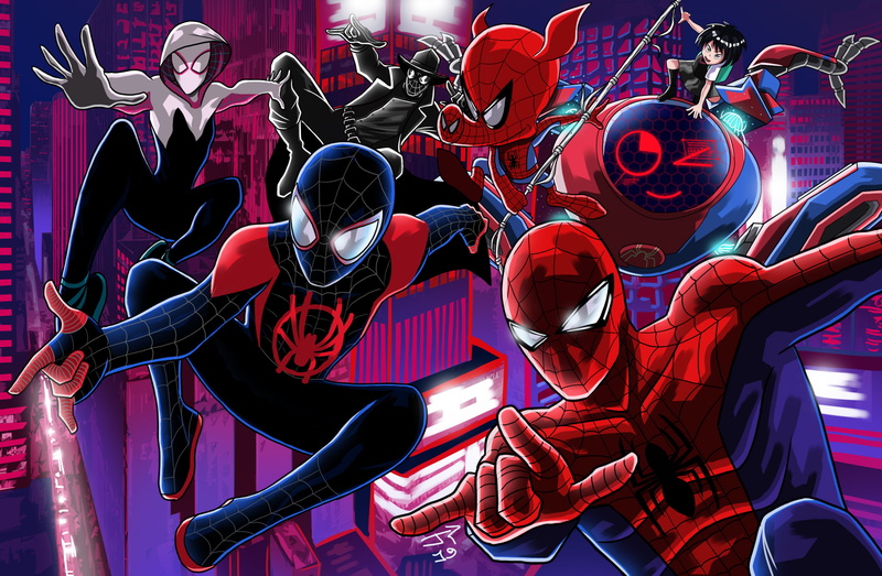 Spider-Man, Peni Parker, Spider-Man Noir, Movie, 2K, Spider-Ham, Spider-Man: Into The Spider-Verse, Miles Morales