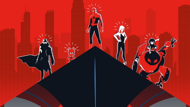 Spider-Gwen, Spider-Ham, Spider-Man: Into The Spider-Verse, 2K, Peni Parker, Movie, Spider-Man
