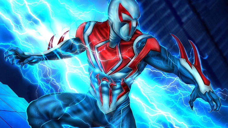 spider-man, spider-man 2099, zipper, future, costume, 1080P, Miguel Ohara