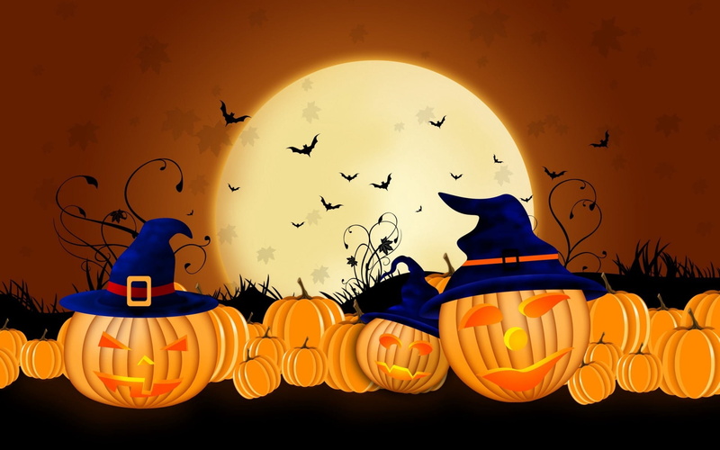 party - Social Event, moonlight, pumpkin, halloween, october, jack O Lantern, evil, vector, 1080P, cemetery, autumn, orange Color, spider, fun, black Color