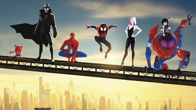 4K, Miles Morales, anime, Spider-Man: Into the Spider-Verse, Peni Parker, Spider Gwen, Spider-Man, Spider-Man Noir, Marvel Comics