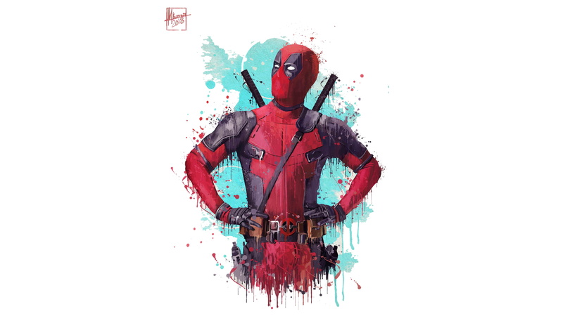hd, creativity, artwork, representation, damaged, 4k, one person, paint, indoors, white background, red, cut out, digital composite, deadpool, waist up