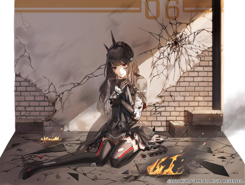 torn clothes, anime girls, ruins, boots, 720P, Punishing: Gray Raven, black hair, red eyes