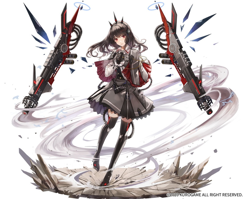 weapon, 720P, black hair, Punishing: Gray Raven, gun, anime girls, red eyes