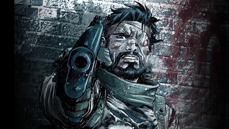 holding, close-up, aggression, shouting, adult, spooky, mouth, video games, pistol, illustration, mouth open, halloween, hairstyle, headshot, one person
