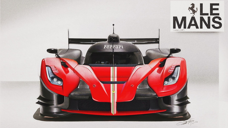 1080P, Le Mans, car, Ferrari, artwork