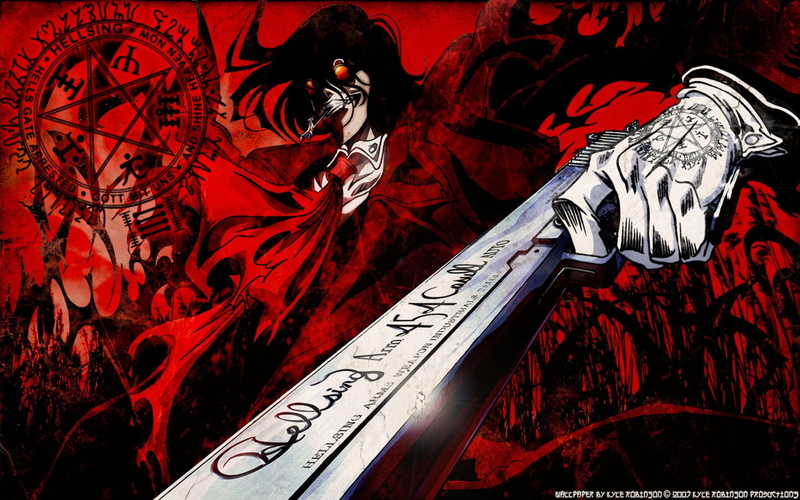 creativity, real people, lifestyles, 720P, pattern, Gun, representation, Alucard (Hellsing), indoors, adult, young women, Hellsing, graffiti, red, Anime