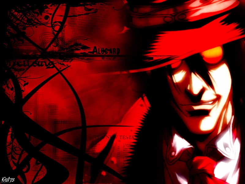 art, hellsing, 480P, vampire, alucard, smile, hd, anime