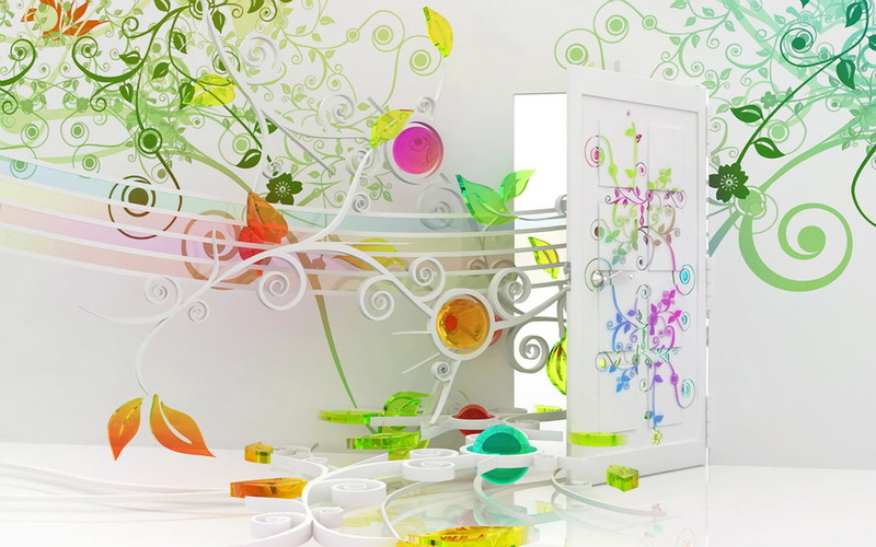 Music, art, Abstract, photography, 720P, colours, 3D, white, colourful, d, purity, hd