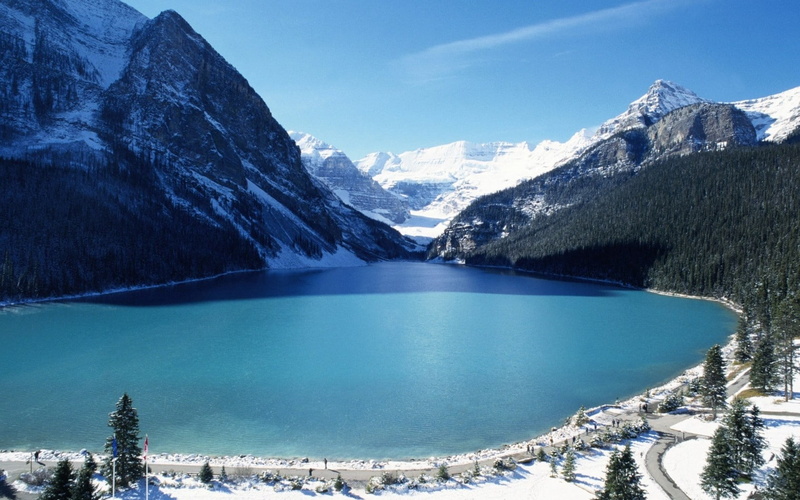 landscape, travel, snow, no People, 720P, travel Destinations, sky, turquoise colored, winter, tree, glacier, non-urban scene, mountain, ice, canada, alberta