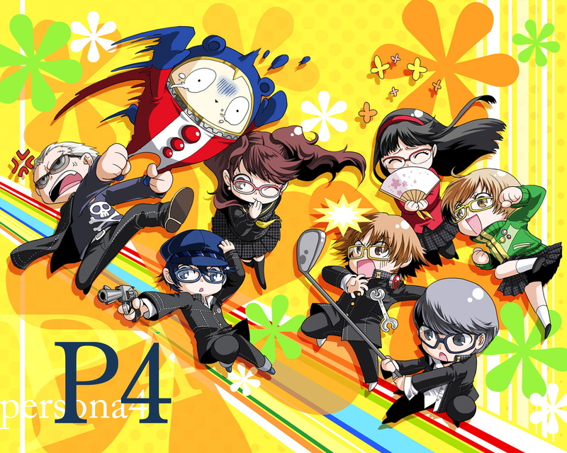 group of people, people, mask, chibi, mask - disguise, men, crowd, art and craft, human representation, representation, disguise, yellow, celebration, Persona 4