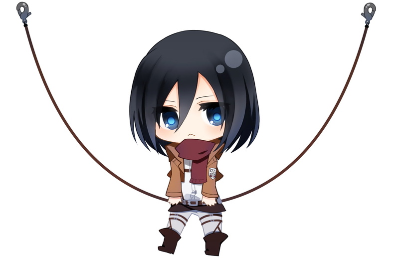 blue, short, kyojin, 720P, eyes, scarf, ackerman, togata, hair, shingeki, black, uniform, mikasa, chibi, white