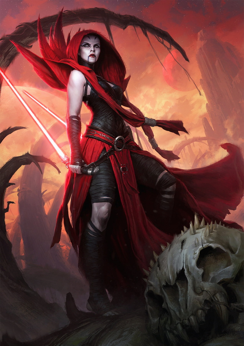 science fiction, Darren Tan, Asajj Ventress, standing, Star Wars Villains, Sith, lightsaber, USA, science fiction women, women, 720P, Star Wars