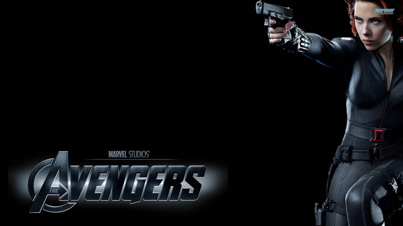 lifestyles, text, Black Widow, copy space, adult, indoors, equipment, standing, 1080P, holding, young adult, studio shot, human arm, gun, The Avengers