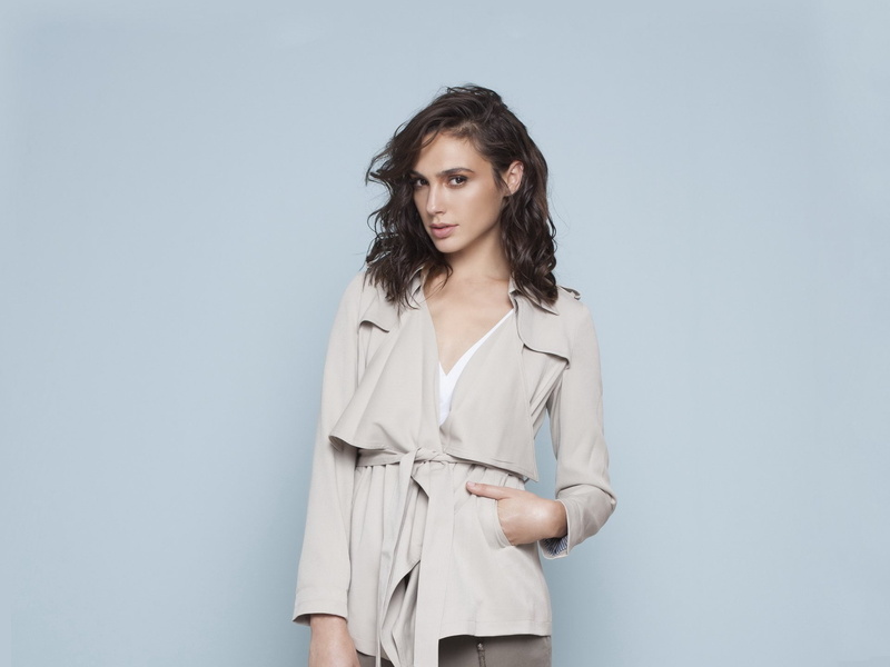 long hair, blue background, beauty, Actress, Actresses, indoors, standing, women, young adult, portrait, looking at camera, Brunette, hair, Gal Gadot, 1080P