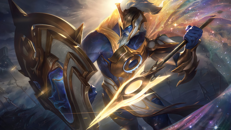 pantheons, 4K, digital art, Riot Games, League of Legends, Sentinel, 8K, Pantheon (League of Legends), warrior