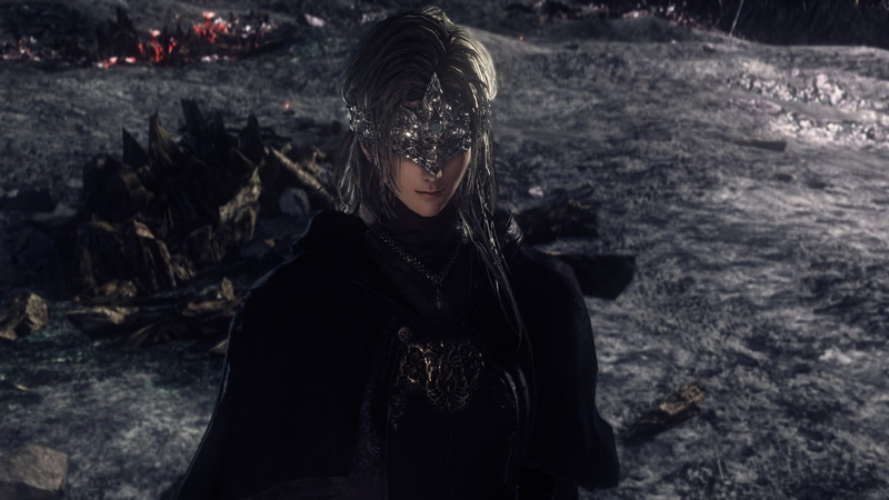 focus on foreground, Dark Souls III, man, video games, women, black color, standing, real people, 1080P, leisure activity, black, land, young women, nature