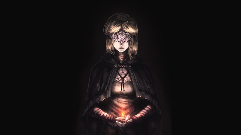 cape, cloaks, Firekeeper (Dark Souls), Jin Grey, blindfold, 2K, Dark Souls, blonde