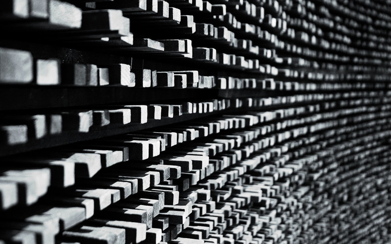 indoors, design, arrangement, wood, abundance, backgrounds, order, monochrome, no people, in a row, full frame, cinder, large group of objects, architecture